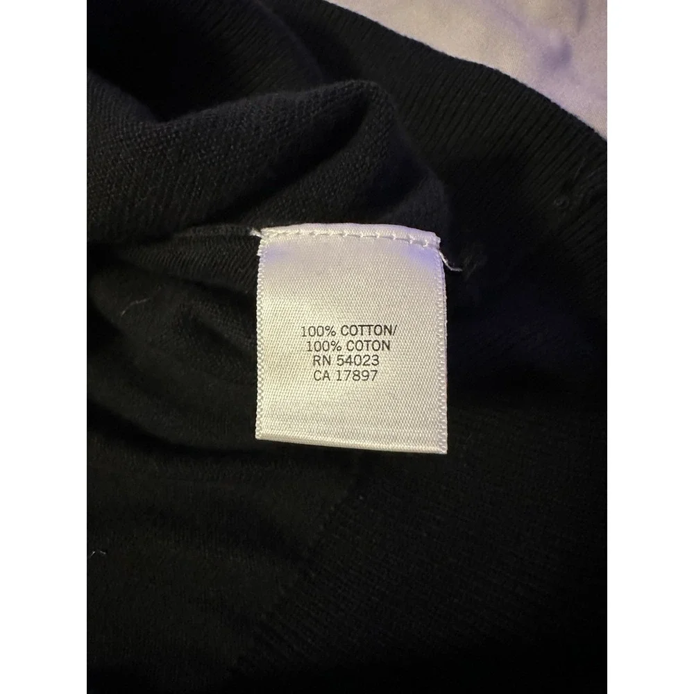 Banana Republic Men's Black Cotton‎ Mock Neck Sweater L Zip Pockets Grandpacore